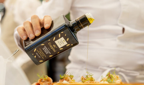 Olio Coppini Arte Olearia su gamberi e verdure