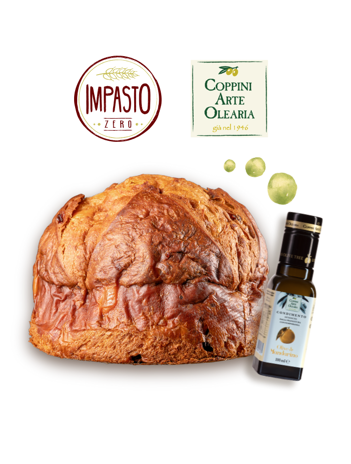 Peach and Black Cherry Panettone with Mandarin Oil 